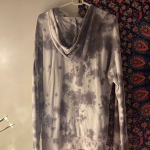 Grey  and white tye dye hoodie womens large or mens small